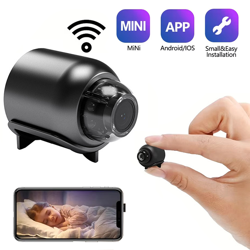 Home Cinema Wireless - 小型カメラ 1080P フルHD Wi-Fi対応 ワイヤレスセキュリティモニター。夜間撮影機能付き。自宅用ビデオ監視カメラ。リモート操作可能。