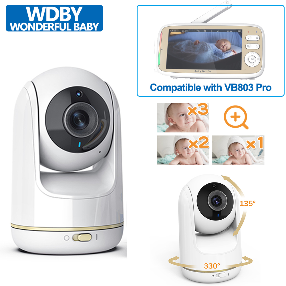 Home Cinema Wireless - VB803プロビデオベビーモニター用セパレートカメラ、ズームAPPコントロール、温度センサー、IRナイトビジョン、ベビーモニターアクセサリー
