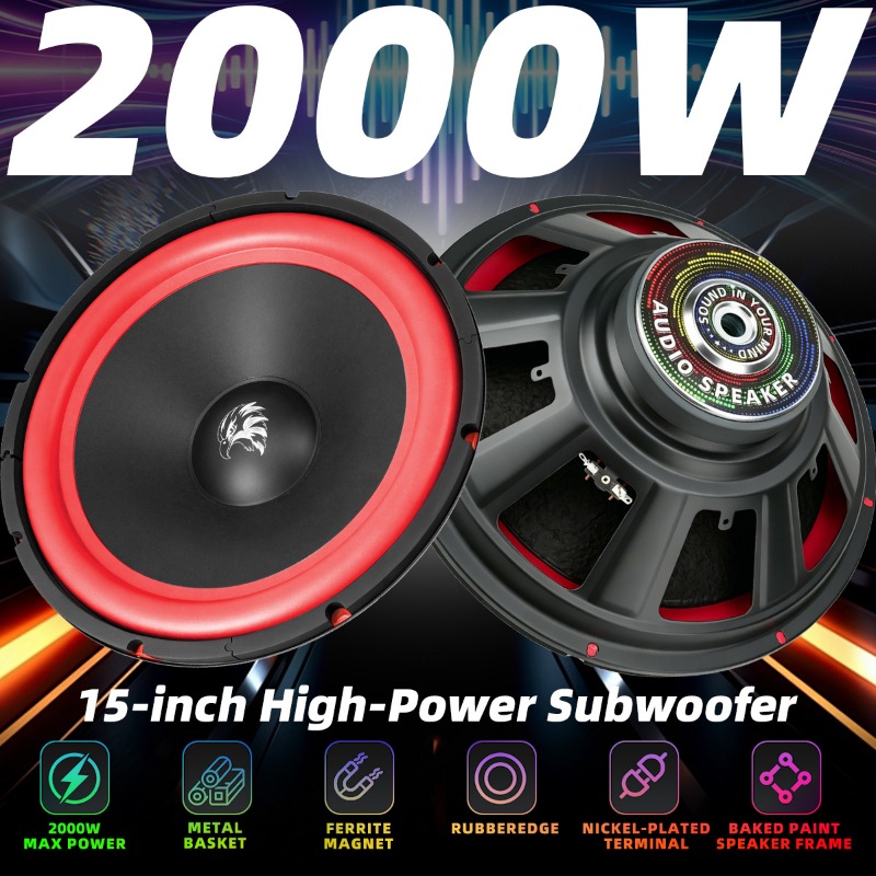 1 個 15 インチ車のサブウーファー 2000 ワットステ - Audio Home Cinema のレビューと価格