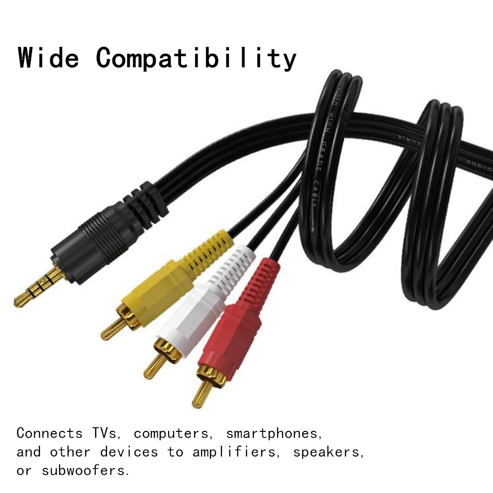 3.5 ミリメートルに 3 RCA オーディオビデオケーブル - Home Cinema Tv のレビューと価格