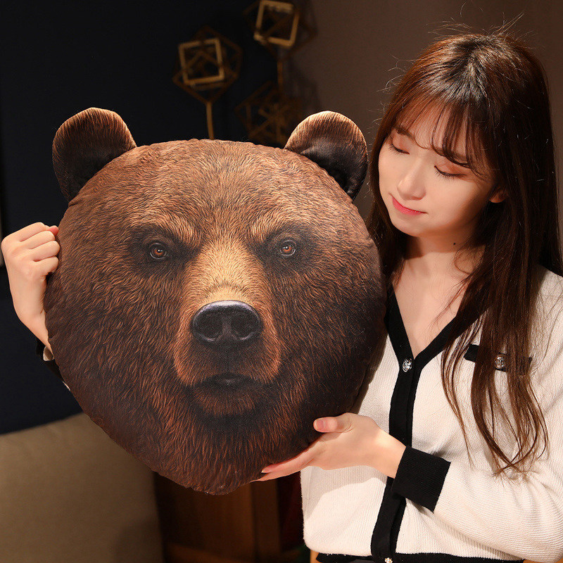 3D動物の頭のクッション,クマ,ヒョウ,パンダ,ぬいぐるみ, - Home Cinema Chairs のレビューと価格